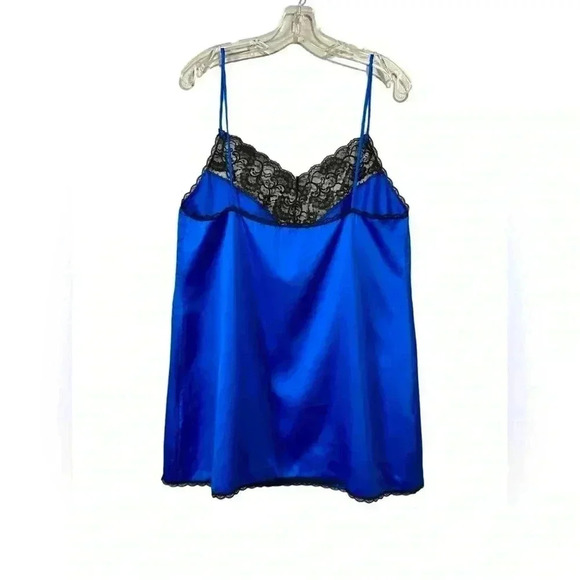 NWOT, AVON Fashions, Lace-Trimmed Silky Negligee, Large, Blue - Picture 9 of 14